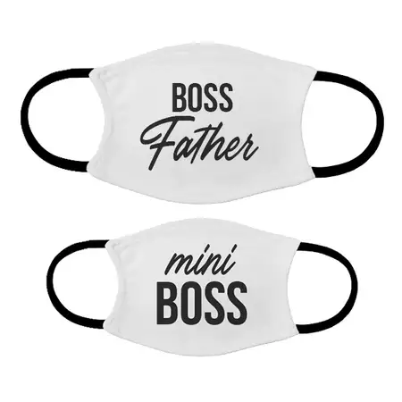 Set of Masks for Dad and kid Boss (White) buy at ThingsEngraved Canada