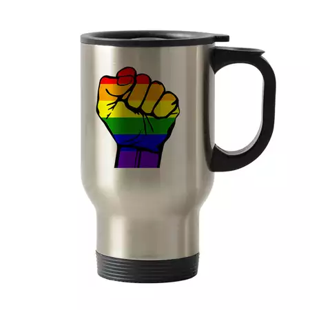 Stainless Steel Travel Mug 16oz Love Wins buy at ThingsEngraved Canada
