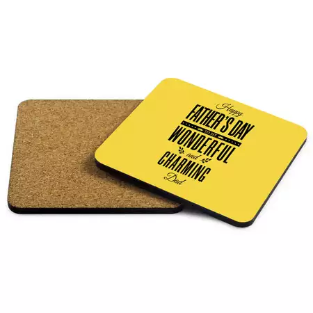 Father's Day Single Yellow Coaster