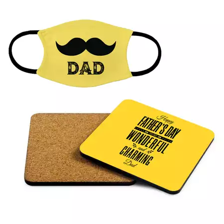 Father's Day Gift Set - Face Mask and a Coaster