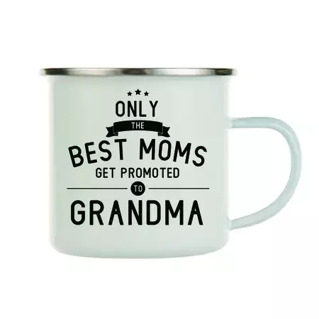 Grandma Baby Announcement Enamel Mug buy at ThingsEngraved Canada