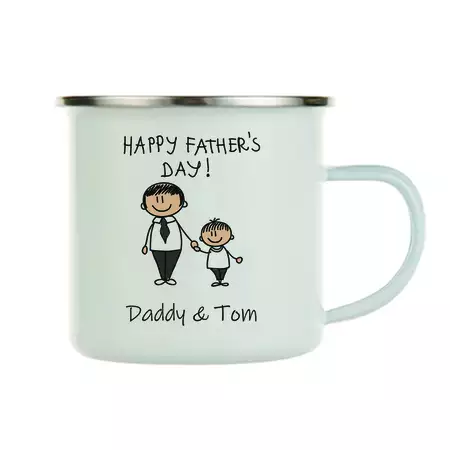 Happy Father's Day Enamel Personalized Mug from Son buy at ThingsEngraved Canada