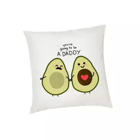 Baby Announcement to Daddy Cushion Cover Avocado Couple buy at ThingsEngraved Canada