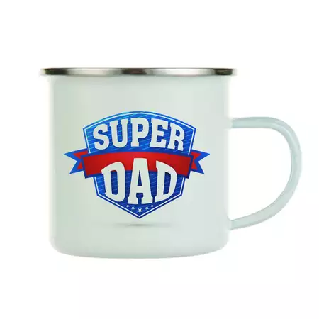 Enamel Mug Super Dad buy at ThingsEngraved Canada