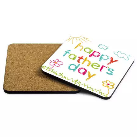 Happy Father's Day from kids Single Coaster buy at ThingsEngraved Canada