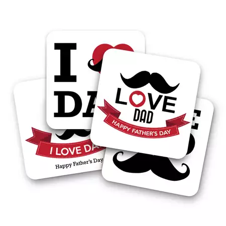 Set of 4 coasters for Father's Day