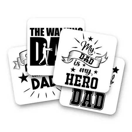 Set of 4 coasters for Dad buy at ThingsEngraved Canada