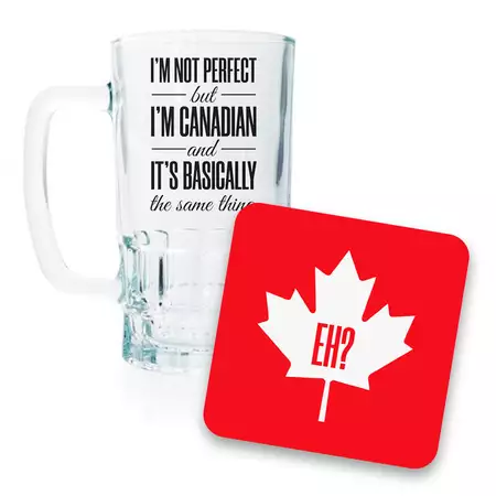 Canada Day Beer Mug and Coaster Set III buy at ThingsEngraved Canada