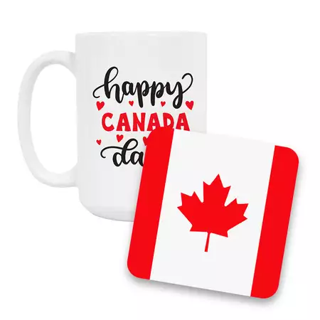 Canada Day Coffee Mug and Coaster Set II buy at ThingsEngraved Canada