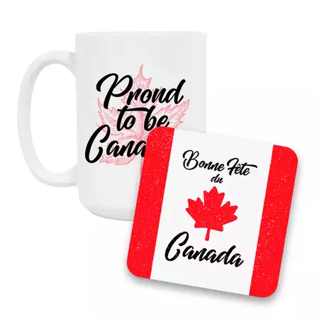 Canada Day Coffee Mug and Coaster Set III buy at ThingsEngraved Canada