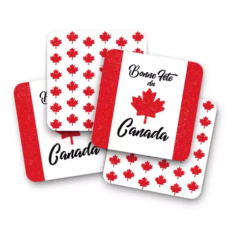 Bonne Fête du Canada Set of 4 Coasters buy at ThingsEngraved Canada