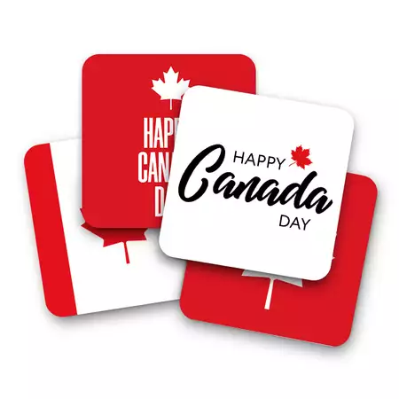 Canada Day Set of 4 Coasters