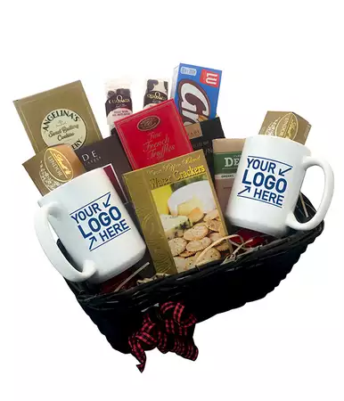 Gourmet Basket with Custom Mugs buy at ThingsEngraved Canada