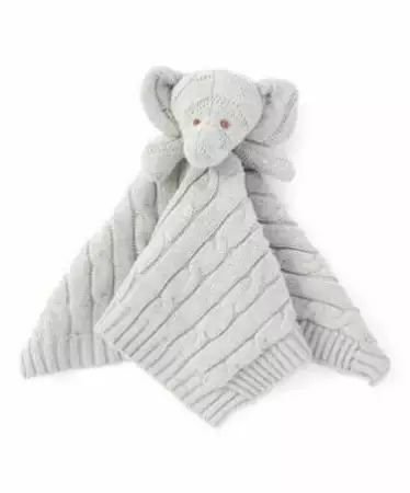 Personalized Knit Security Blanket - Grey Elephant