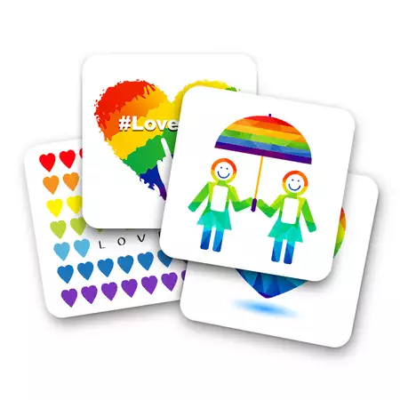 Pride Collection Set of 4 Coasters for a Lesbian Couple buy at ThingsEngraved Canada