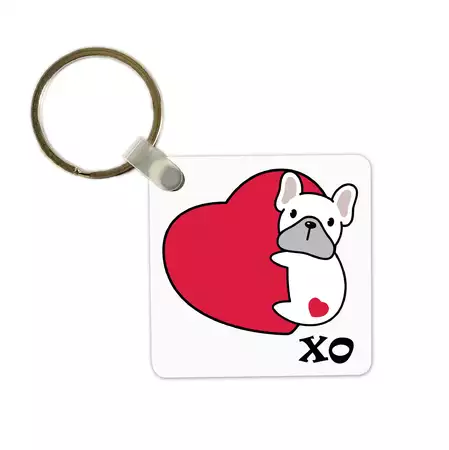 Cute XO keychain with Custom Name and Photo buy at ThingsEngraved Canada