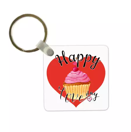 Happy Love Day Keychain with Custom Photo