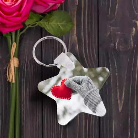 Custom Double Sided MDF Keychain - Star buy at ThingsEngraved Canada