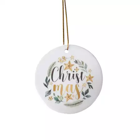 Custom Round Double Sided Christmas Ornament Bloomex VIP buy at ThingsEngraved Canada