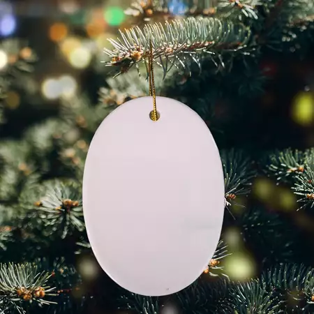 Double side sublimation Ceramic Ornament  - Oval