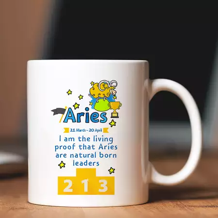 Aries Mug with Custom Message buy at ThingsEngraved Canada