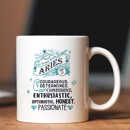 Aries Mug with Custom Message