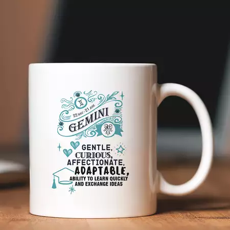 Gemini Mug with Custom Message buy at ThingsEngraved Canada