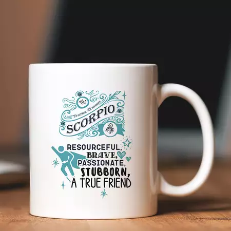 Scorpio Mug with Custom Message buy at ThingsEngraved Canada