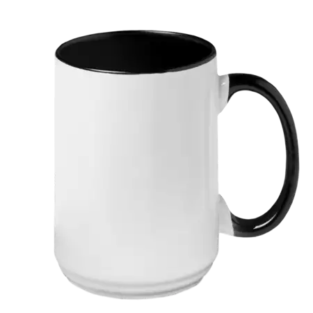 Custom 15oz Photo Mug - Black Handle