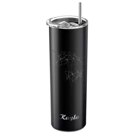 Custom Engraved Vaccum Tumbler - Geometric Unicorn Head