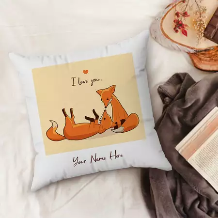 Cute I Love You Cushion Cover with Custom Name buy at ThingsEngraved Canada