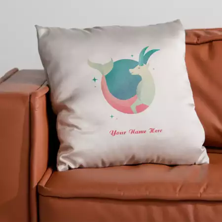 Capricorn Cushion Cover with Custom Name buy at ThingsEngraved Canada