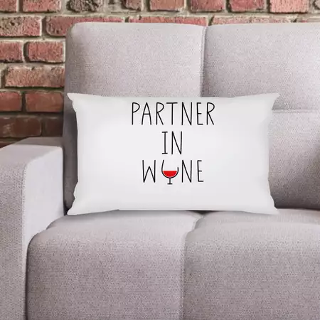 Partner In Wine Cushion Cover 12" x 22 " with Custom Name buy at ThingsEngraved Canada