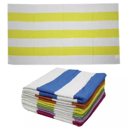 Custom Embroidered Stripe Beach/Bath Towel (Size 27” x 54”) - Yellow buy at ThingsEngraved Canada