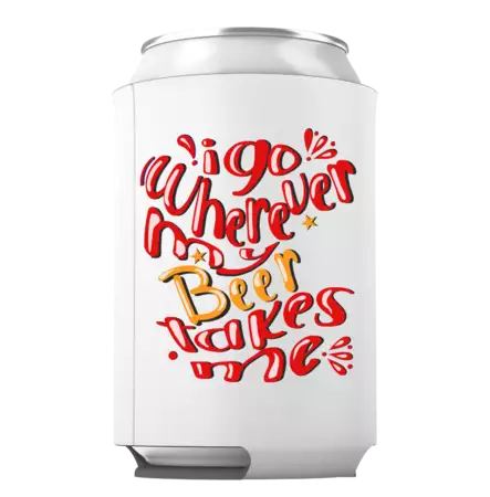 I Go Wherever my Beer takes me Sub. Can Cooler buy at ThingsEngraved Canada