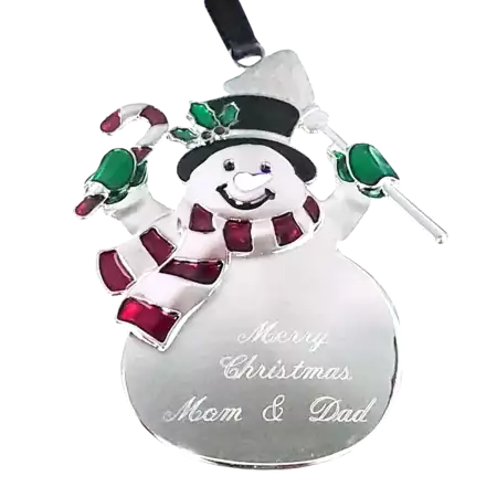 Custom Engraved Christmas Ornament - Snowman