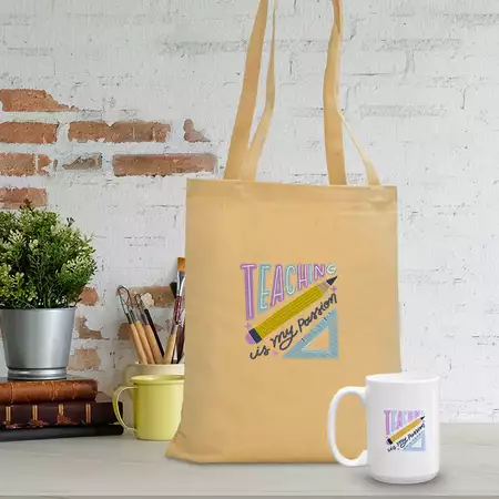 Customized Teacher's Day set of Tote Bag and Mug buy at ThingsEngraved Canada