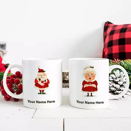 Mr & Mrs Claus Custom Mug - Set of 2 buy at ThingsEngraved Canada