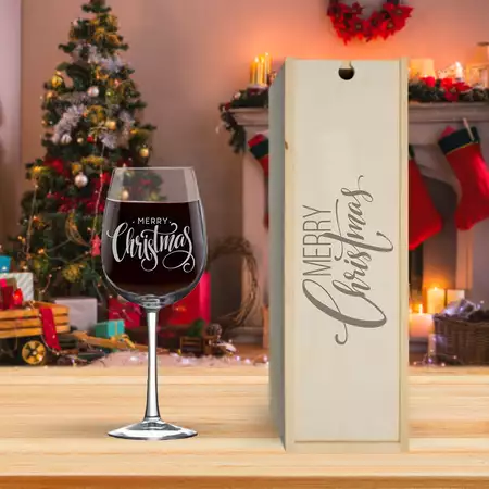 Christmas Wine Box Set with 1 Wine Glass