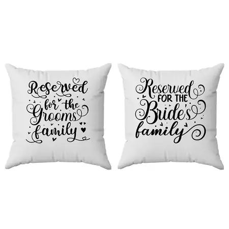 Reserved for bride and groom's family - Set of 2 Cushion Covers buy at ThingsEngraved Canada
