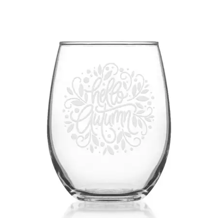 Hello Autumn Stemless Wine Glass buy at ThingsEngraved Canada