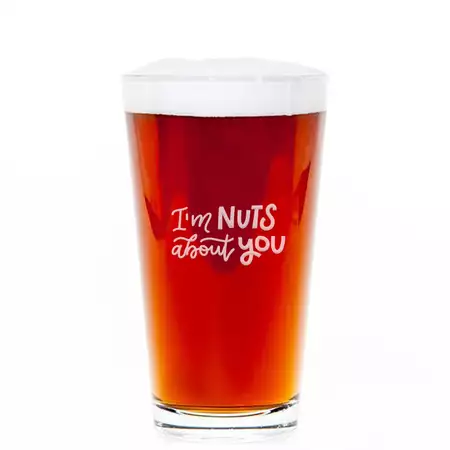 Custom Nuts About You Beer Pilsner 16oz buy at ThingsEngraved Canada