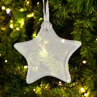 Clear Glass Ornament - Star