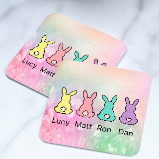 Easter Coaster with Four Bunnies buy at ThingsEngraved Canada