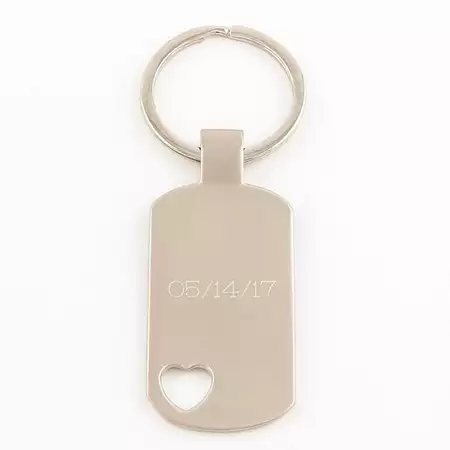 Heart Shape cutout Keychain - Pearl Nickle