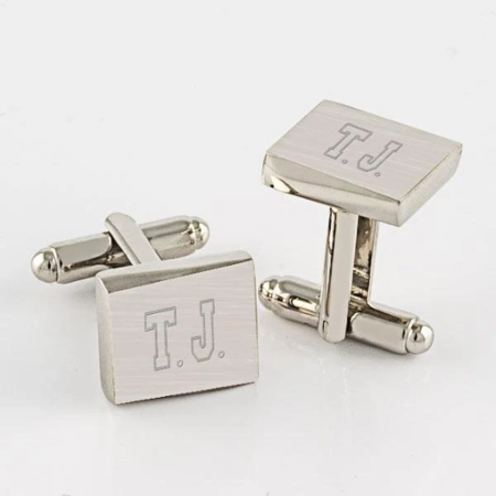 Brushed Silver Cuff Links
