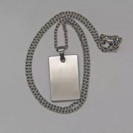 Photo Engraving Small Rectangular Pendant on Chain