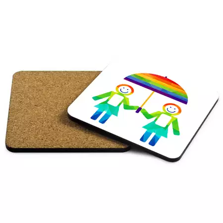 Pride Collection Set of 4 Coasters for a Lesbian Couple