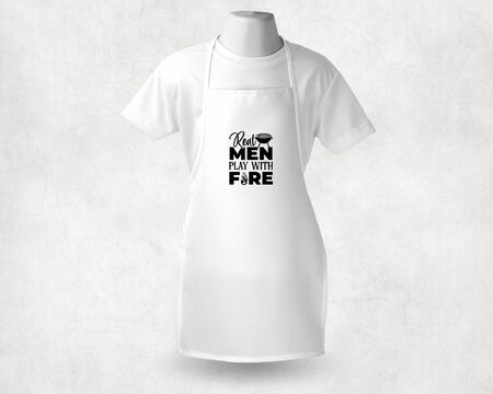 Real Men Play With Fire White Adult Apron