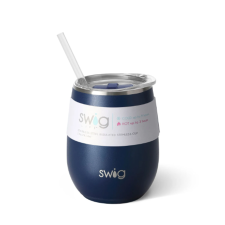 Swig Personalized 14oz Wine Cup Matte Navy Finish